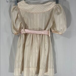 Yves Saint Laurent Vintage Cream Dress with Pink Stripes Size 4T